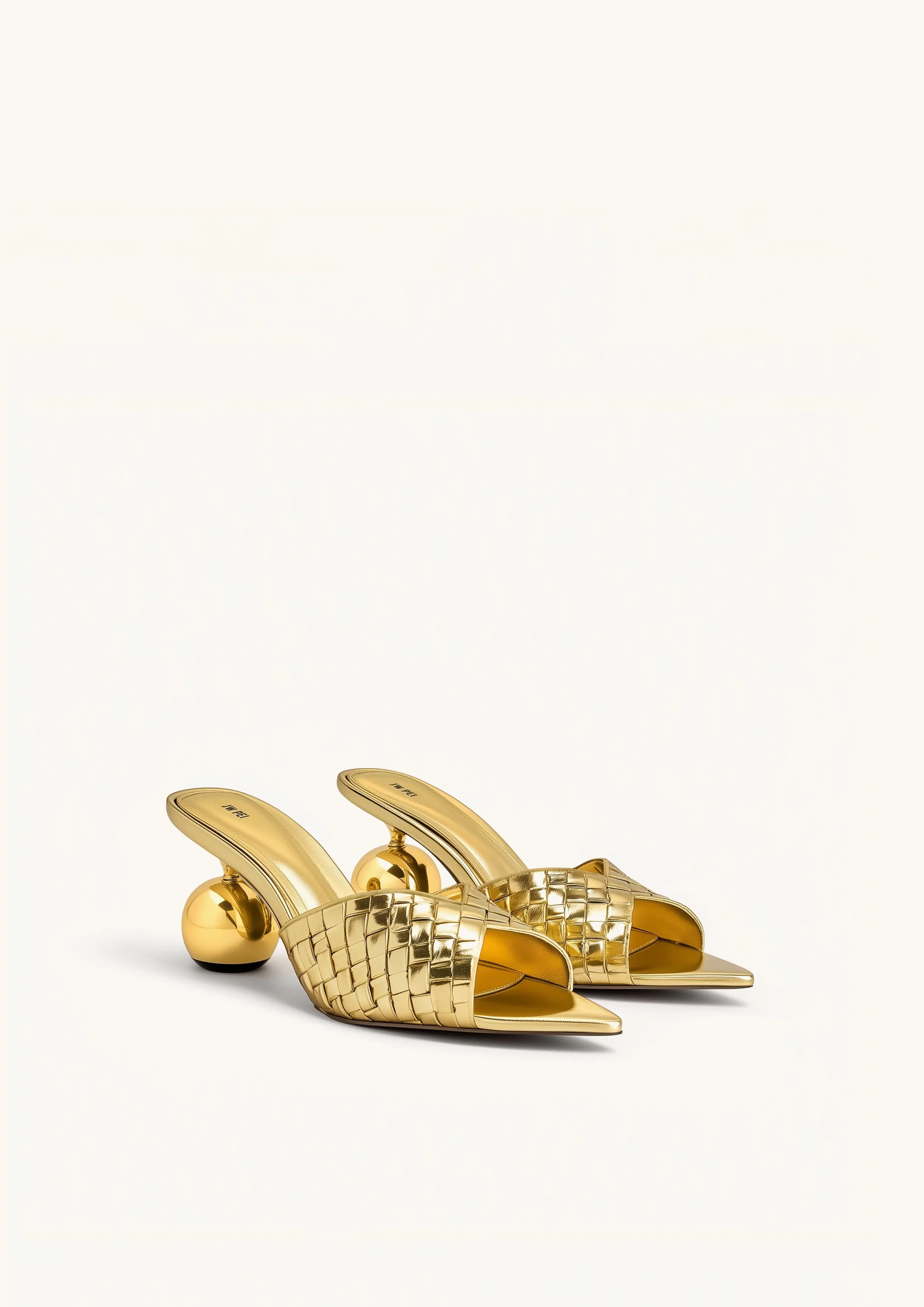 Ellie Braided Sphere Heel Mules - Gold sold by JW PEI