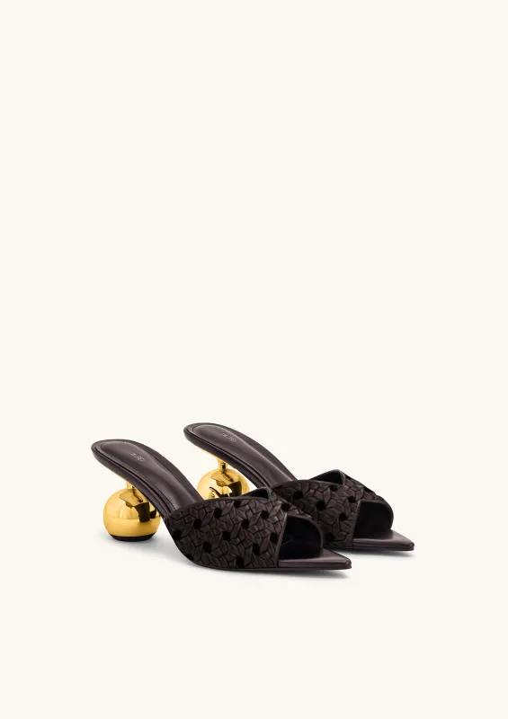 Ellie Woven Sphere Heel Mules - Deep Burgundy sold by JW PEI
