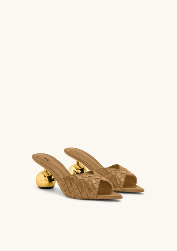Ellie Braided Sphere Heel Mules - Khaki sold by JW PEI