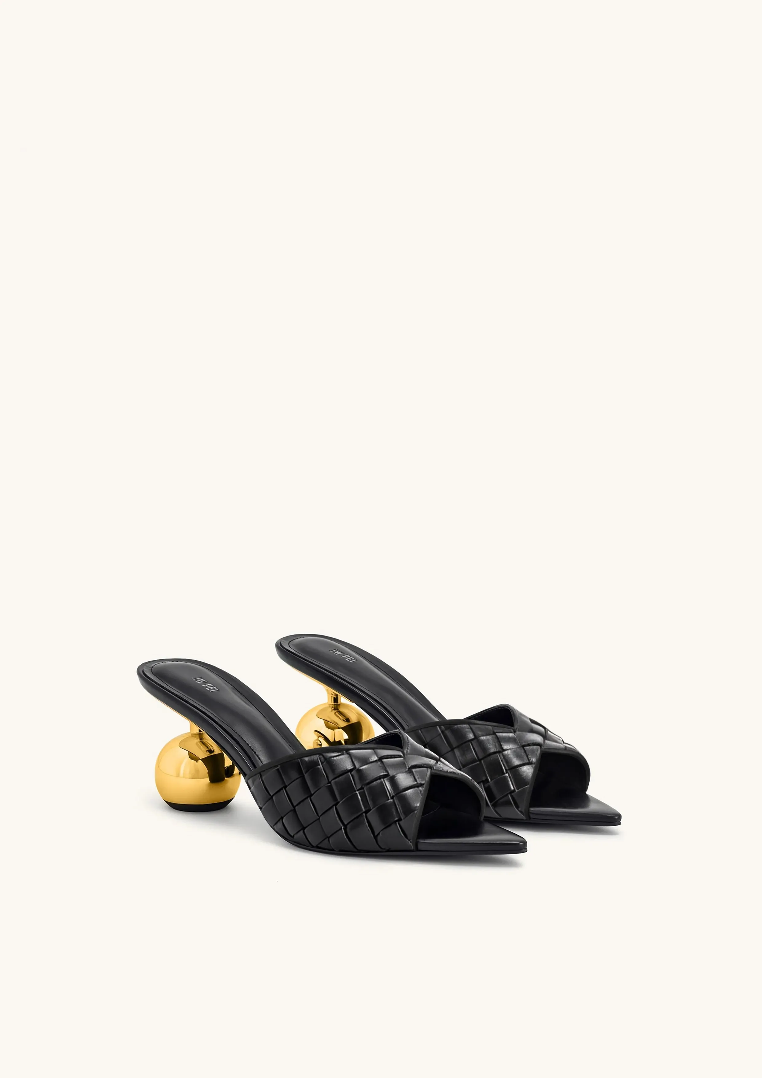 Ellie Braided Sphere Heel Mules - Black sold by JW PEI