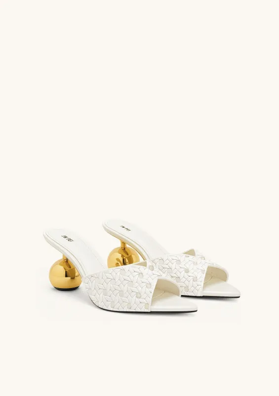Ellie Woven Sphere Heel Mules - White sold by JW PEI