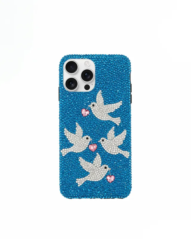 Dove Artificial Crystal Phone Case – Blue sold by JW PEI
