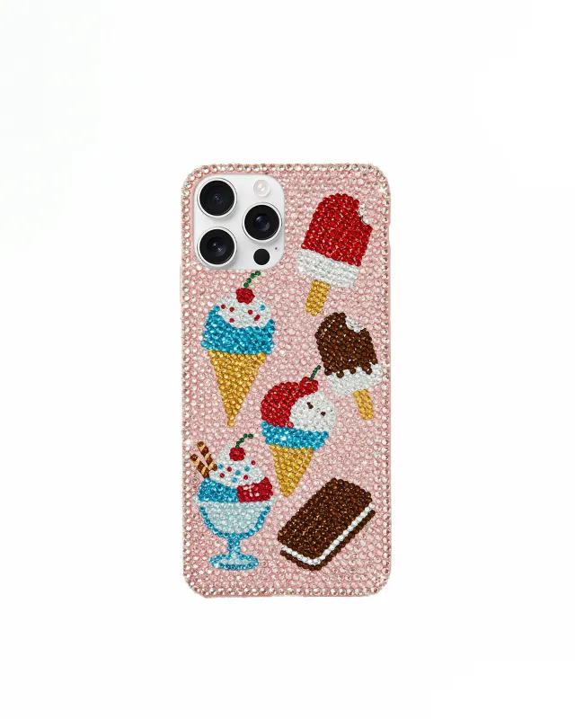 Ice Cream Artificial Crystal Phone Case – Pink sold by JW PEI