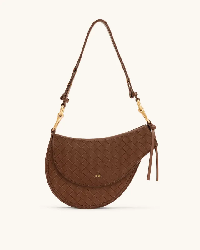 Ashlie Weave Texture Crossbody Bag - Chestnut Brown sold by JW PEI