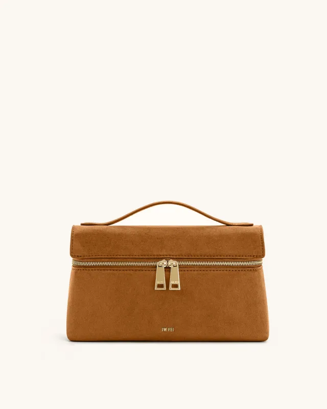Thea Faux Suede Top Handle Bag - Camel sold by JW PEI