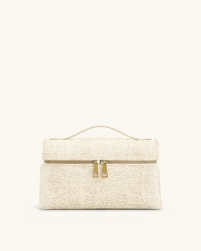 Thea Faux Fur Top Handle Bag - Cream sold by JW PEI