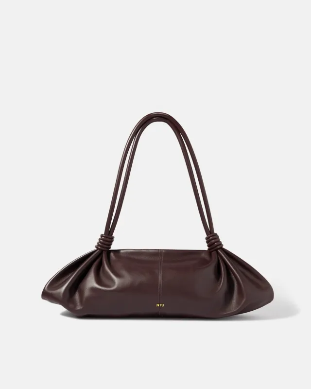 Mara Ruched Handle Bag - Brown sold by JW PEI
