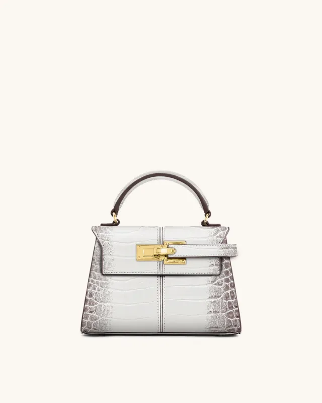 Elise Top Handle Bag - White Croc sold by JW PEI