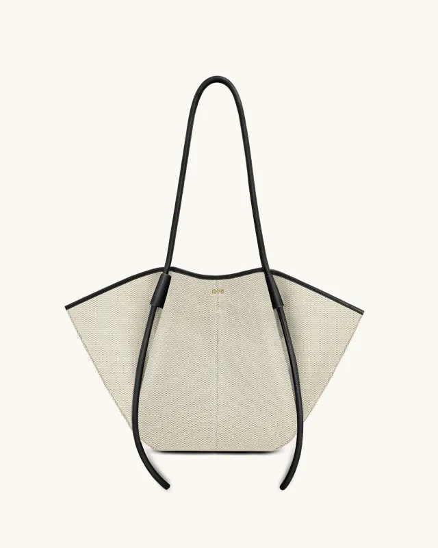Nala Wide Tote Bag - Black Canvas sold by JW PEI