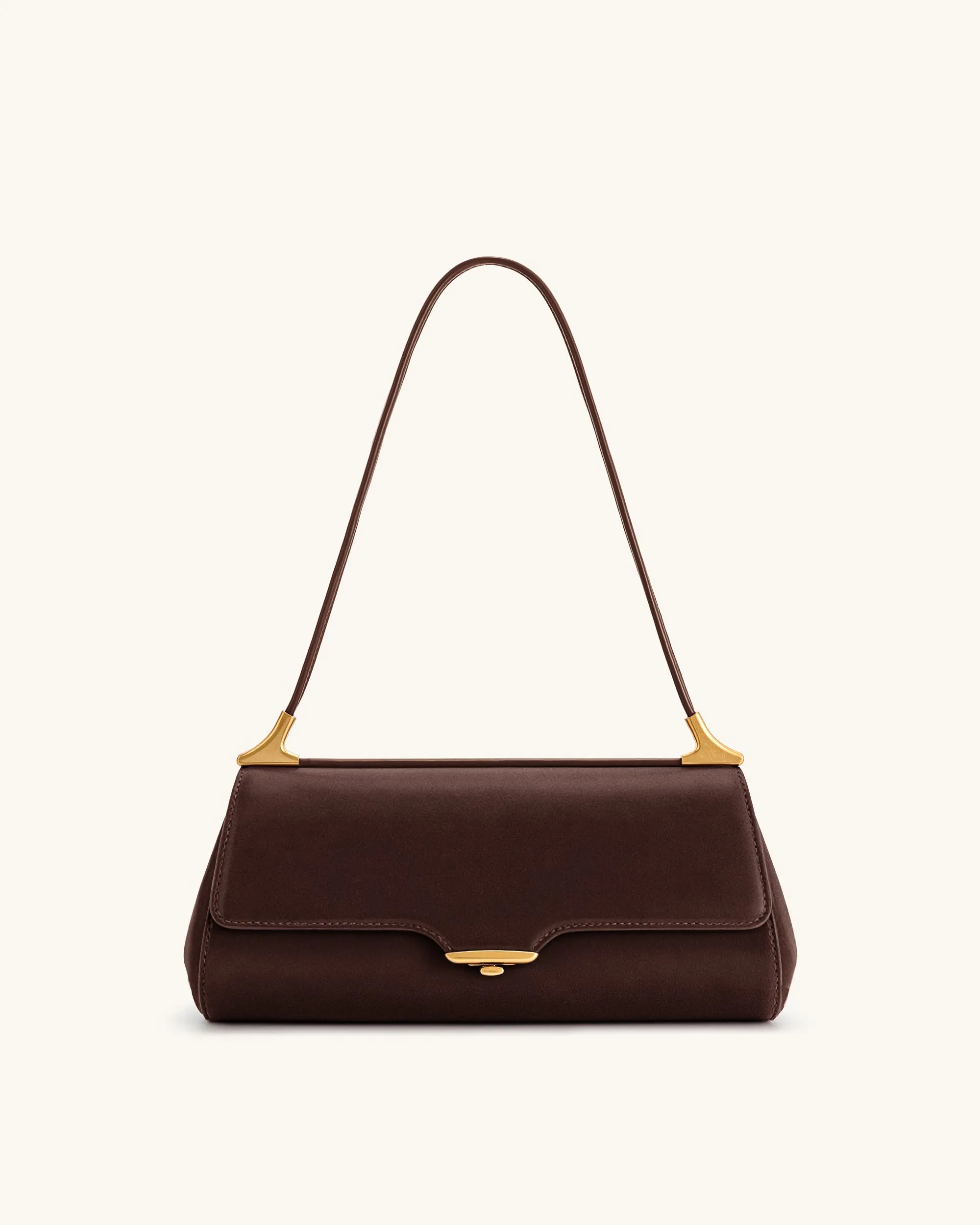 Eloise Faux Suede Shoulder Bag - Mocha Brown sold by JW PEI