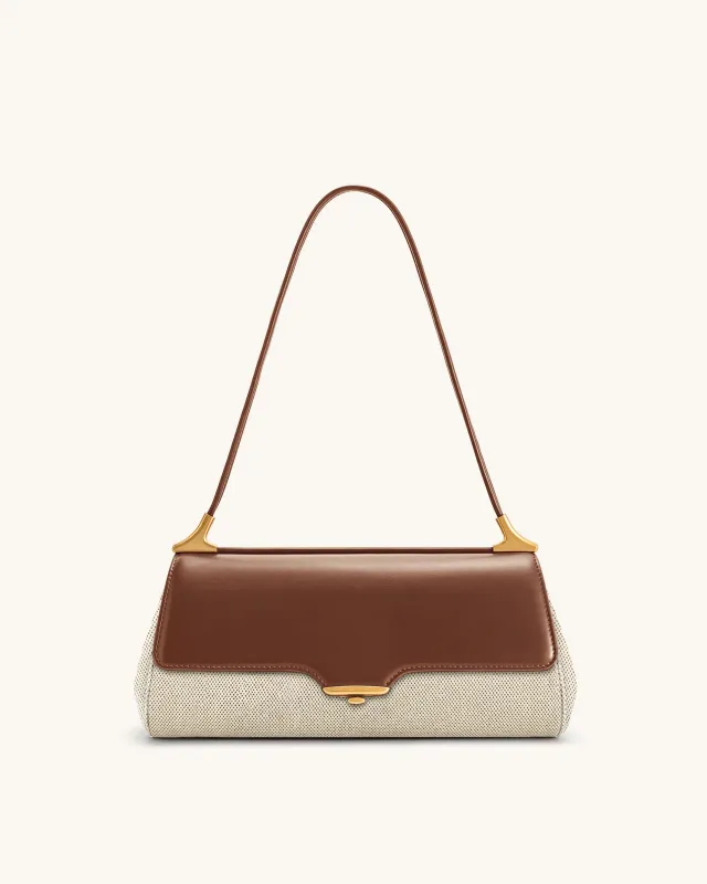 Eloise Shoulder Bag - Brown Canvas sold by JW PEI