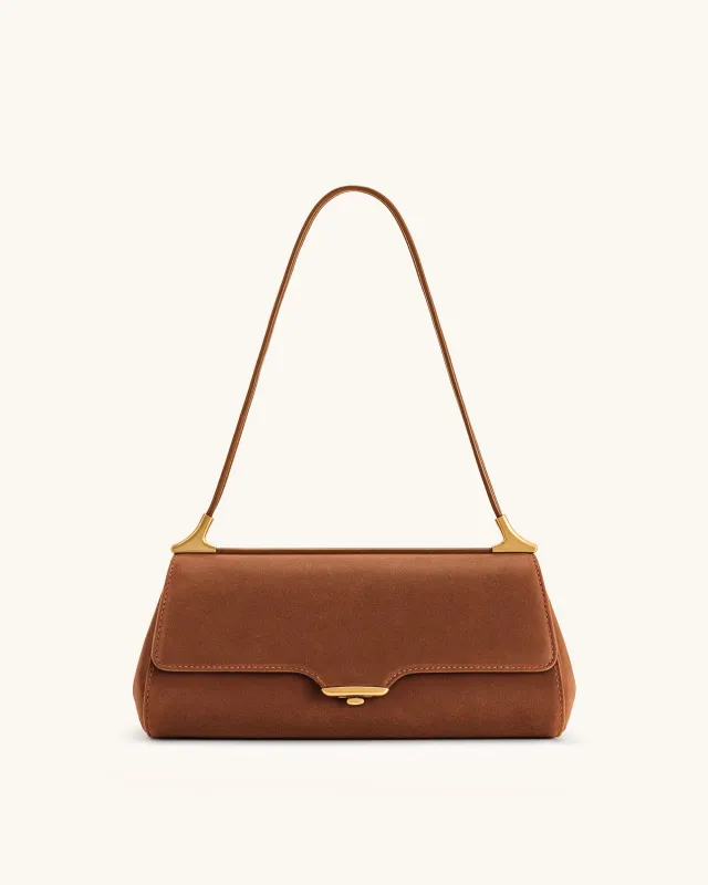 Eloise Faux Suede Shoulder Bag - Caramel Brown sold by JW PEI