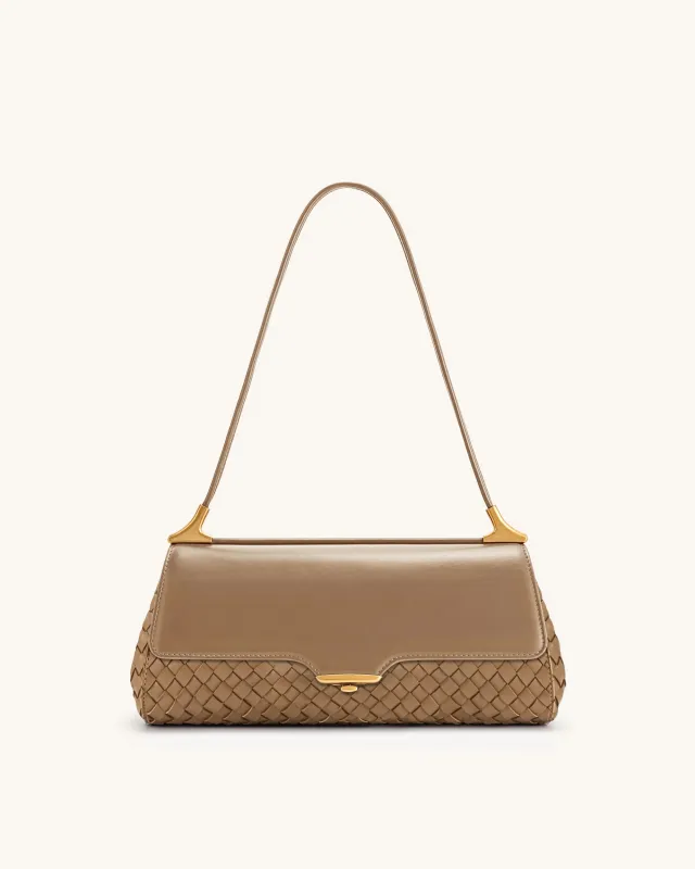 Eloise Woven Shoulder Bag - Apricot sold by JW PEI