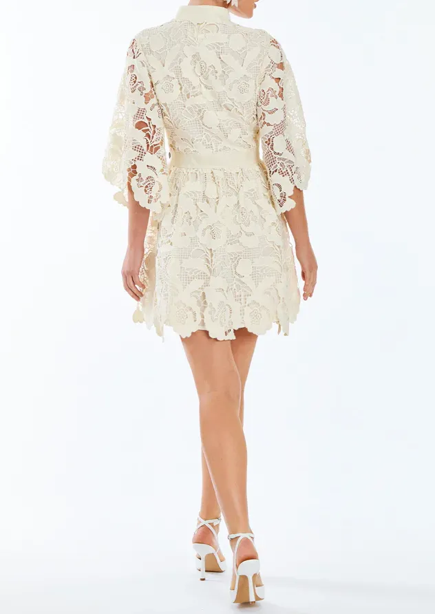 Floral Lace Kimono Sleeve Dress – Ivory sold by JW PEI product image thumbnail 3