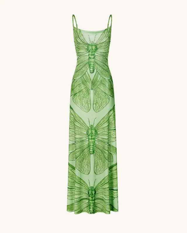 Dragonfly Totem Maxi Dress - Green sold by JW PEI