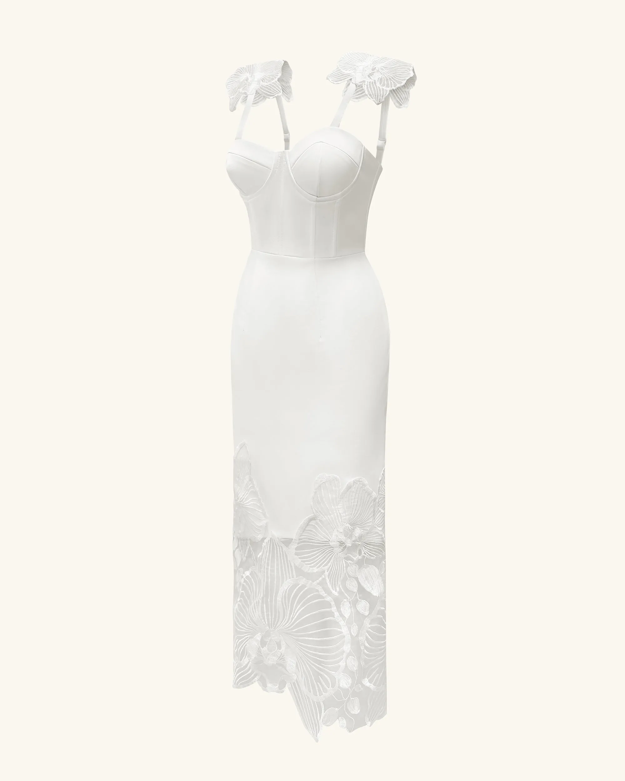 Orchid Embroidered Corset Dress - White sold by JW PEI product image thumbnail 3