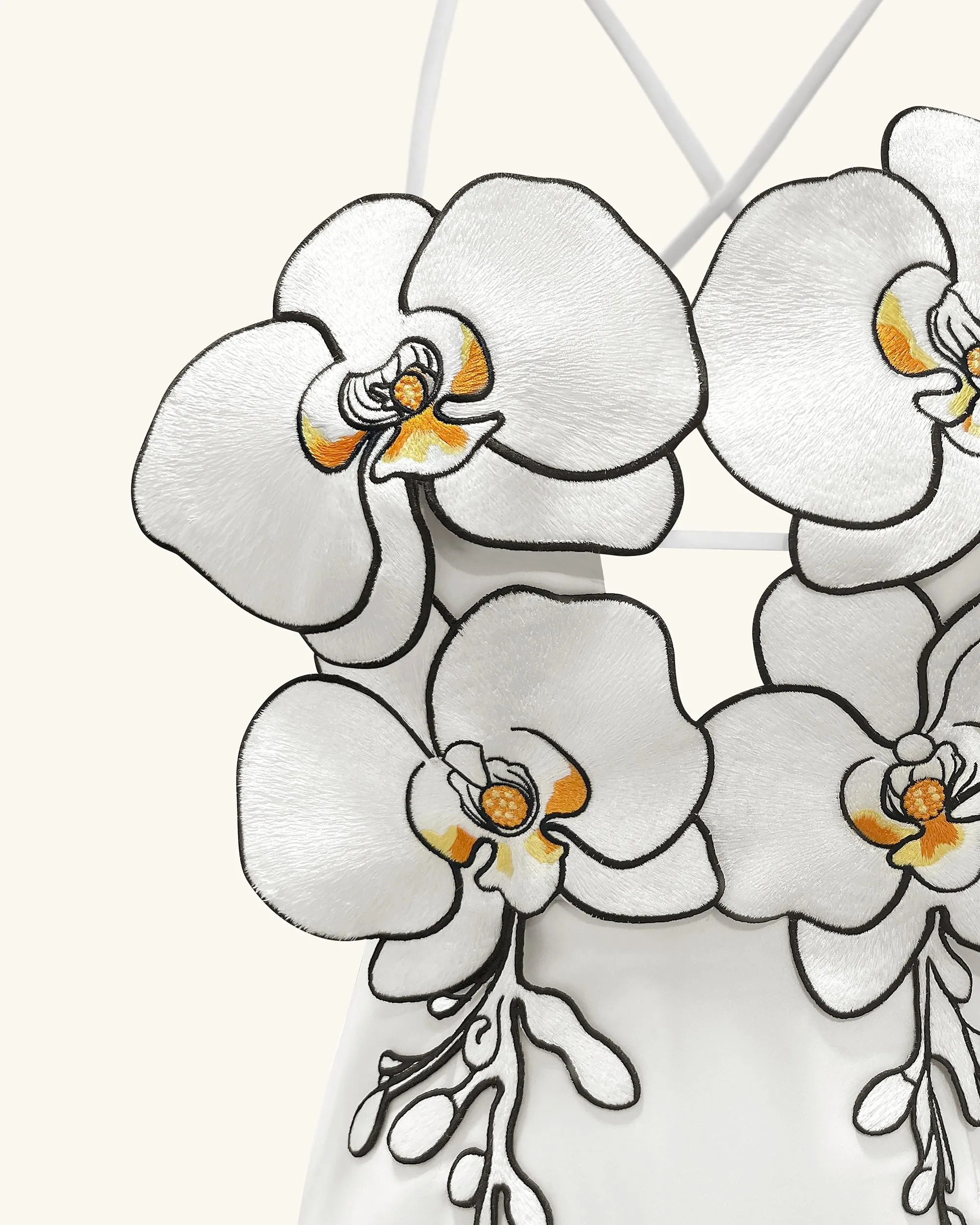 Orchid Embroidered Dress - White/Black sold by JW PEI product image thumbnail 5