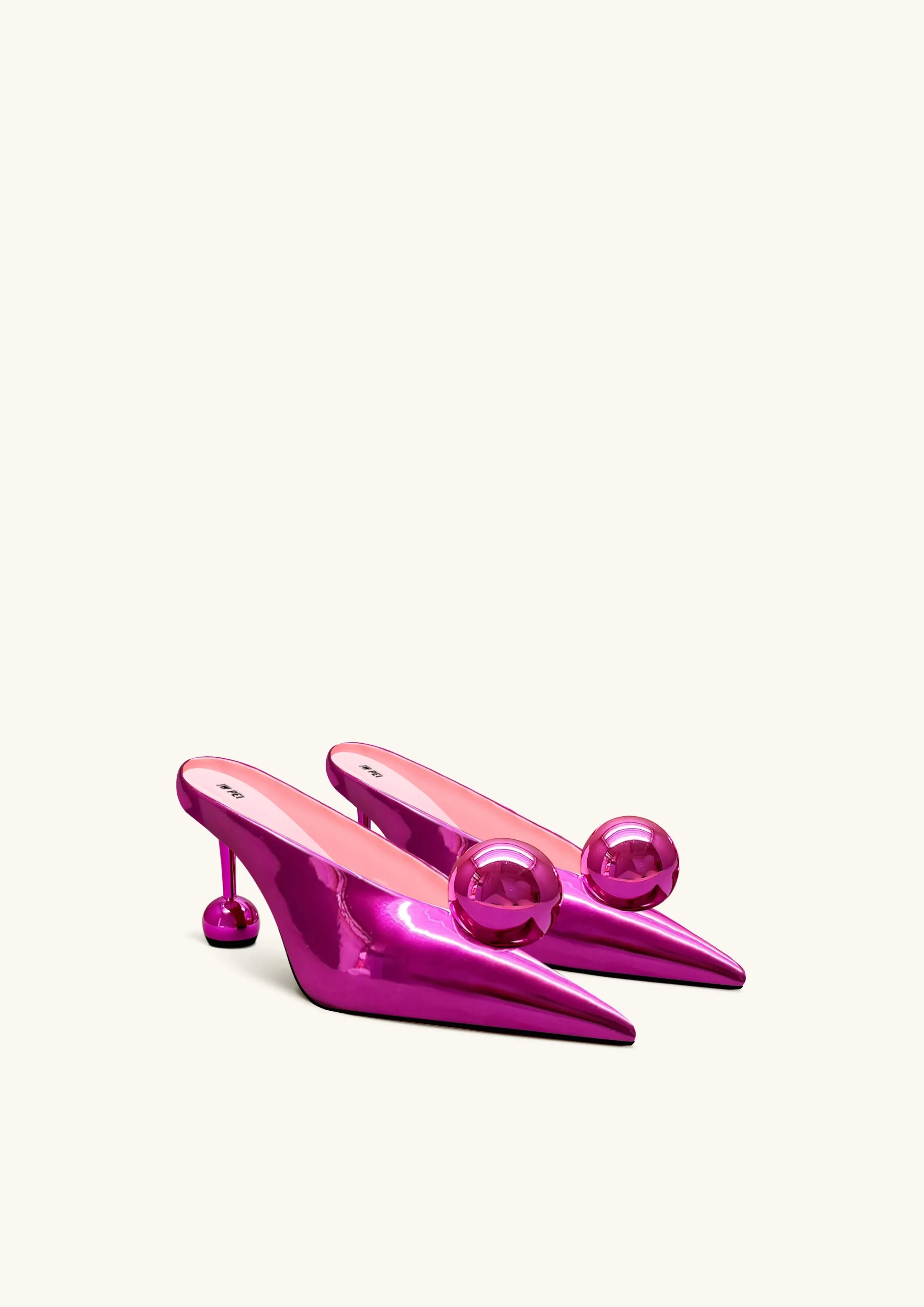 Sofia Angled Vamp Heel Mules - Rose Red sold by JW PEI