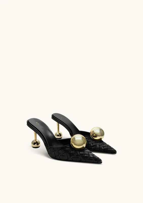 Sofia Woven Sphere Heel Mules - Black sold by JW PEI