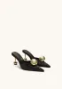 Sofia Woven Sphere Heel Mules - Dark Brown sold by JW PEI