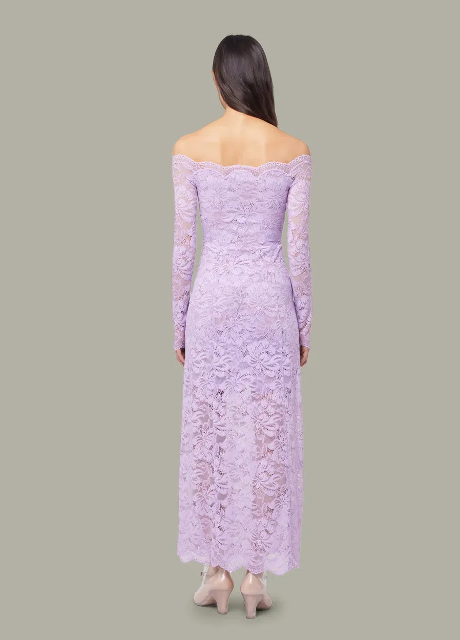 Lilac Lace Off Shoulder Dress sold by JW PEI product image thumbnail 2