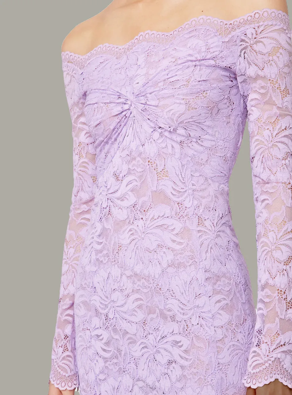 Lilac Lace Off Shoulder Dress sold by JW PEI product image thumbnail 3