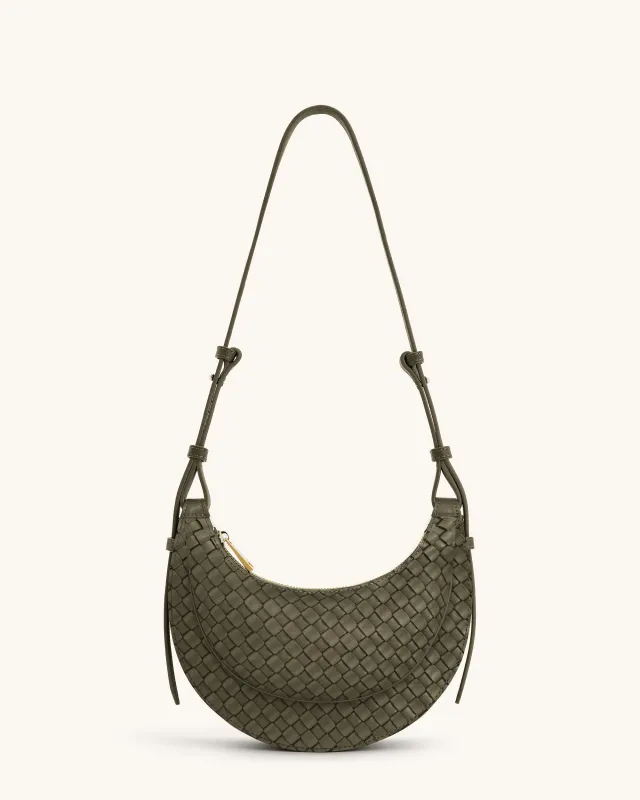 Sharon Woven Crossbody Bag - Olive sold by JW PEI