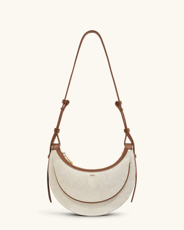 Sharon Crossbody Bag - Brown Canvas sold by JW PEI