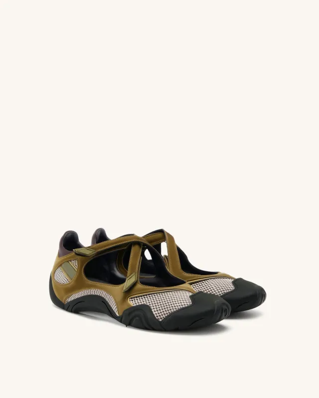 Caitlin Mesh Cut-out Sneakers - Brown sold by JW PEI