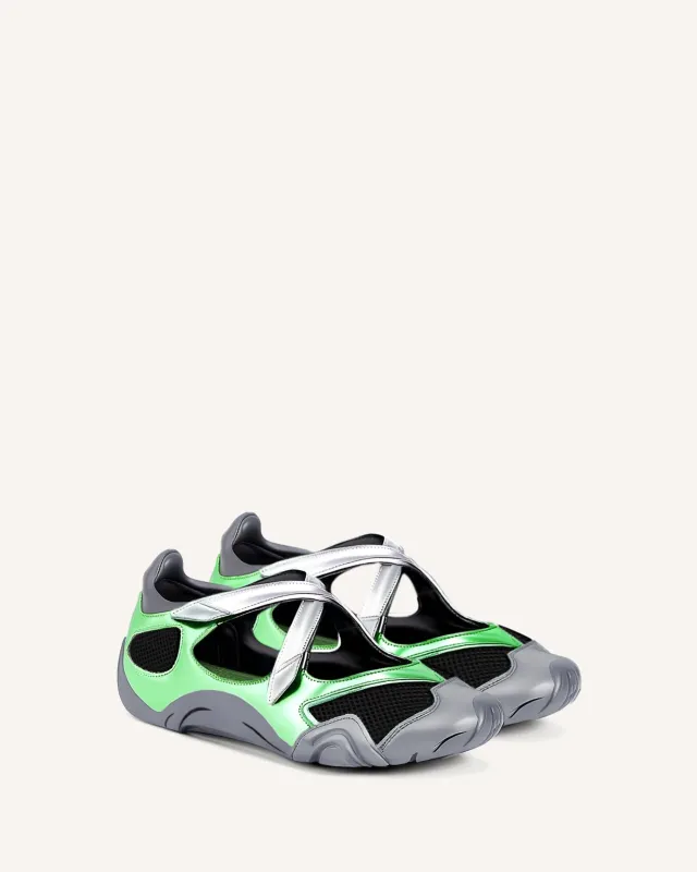 Caitlin Mesh Cut-out Sneakers - Green sold by JW PEI