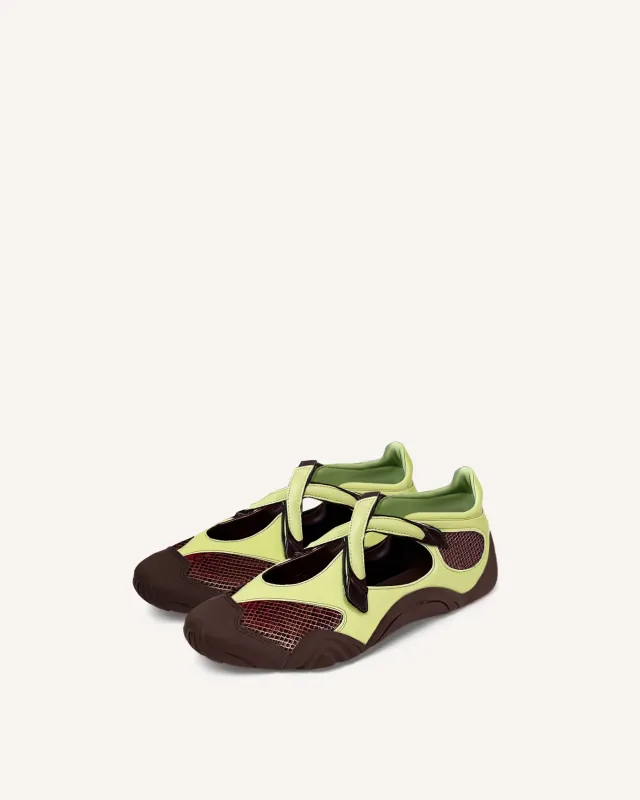 Caitlin Mesh Cut-out Sneakers - Lemon Green sold by JW PEI