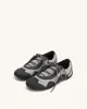 Caitlin Faux Suede Lace-up Ballerina Sneakers - Grey Mix sold by JW PEI