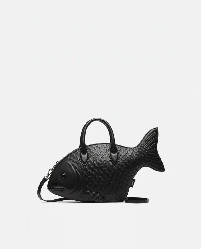 Kira Fish Shaped Top Handle Bag - Black sold by JW PEI