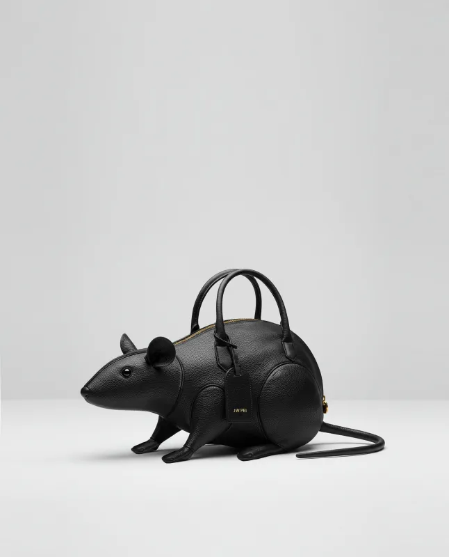 Mia Mouse Top Handle Bag - Black sold by JW PEI