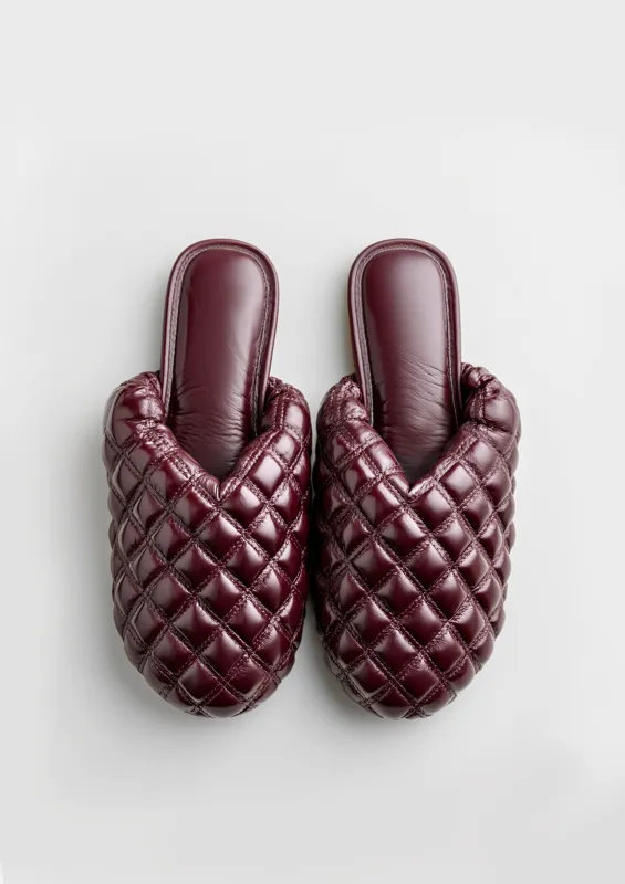 Ruby Quilted Mules – Red sold by JW PEI
