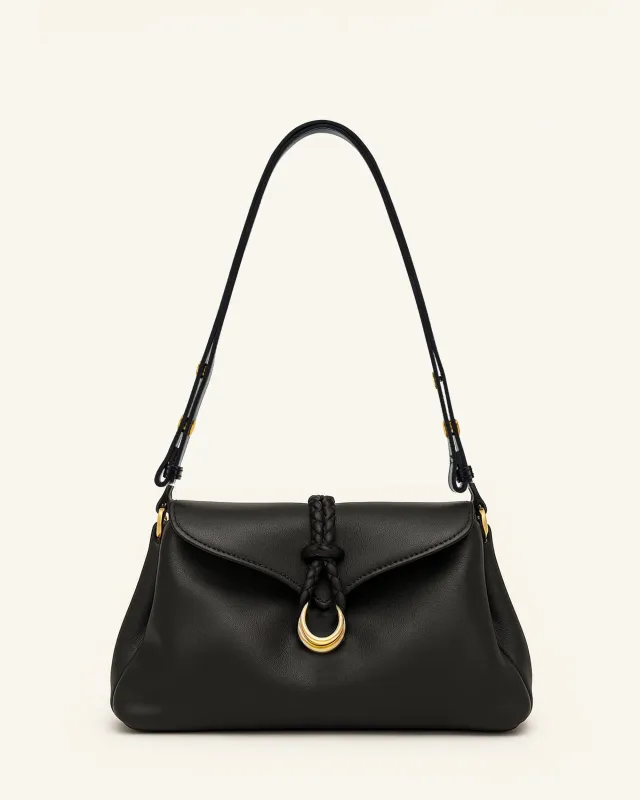 Ava Braided Ring Shoulder Bag - Black sold by JW PEI