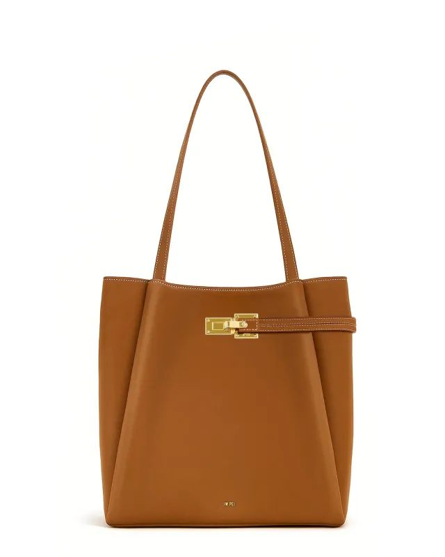 Avery Smooth Tote Bag - Brown sold by JW PEI