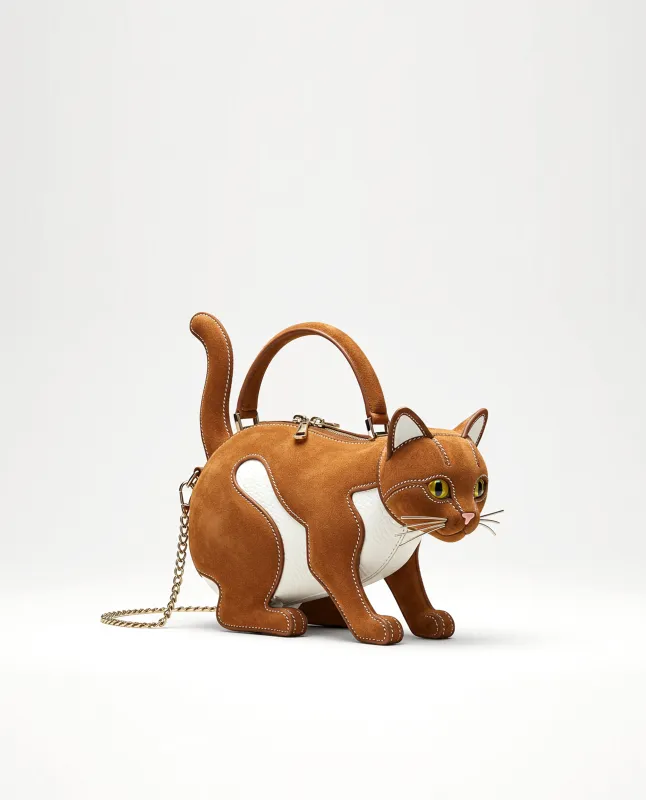 Cat Shaped Top Handle Bag - Brown sold by JW PEI