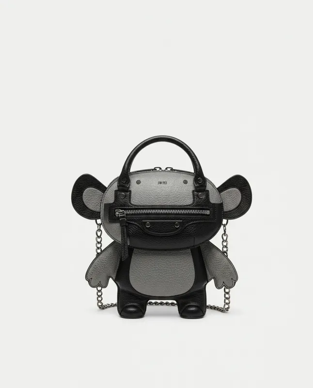 Riley Bear Chain Crossbody Bag - Grey sold by JW PEI