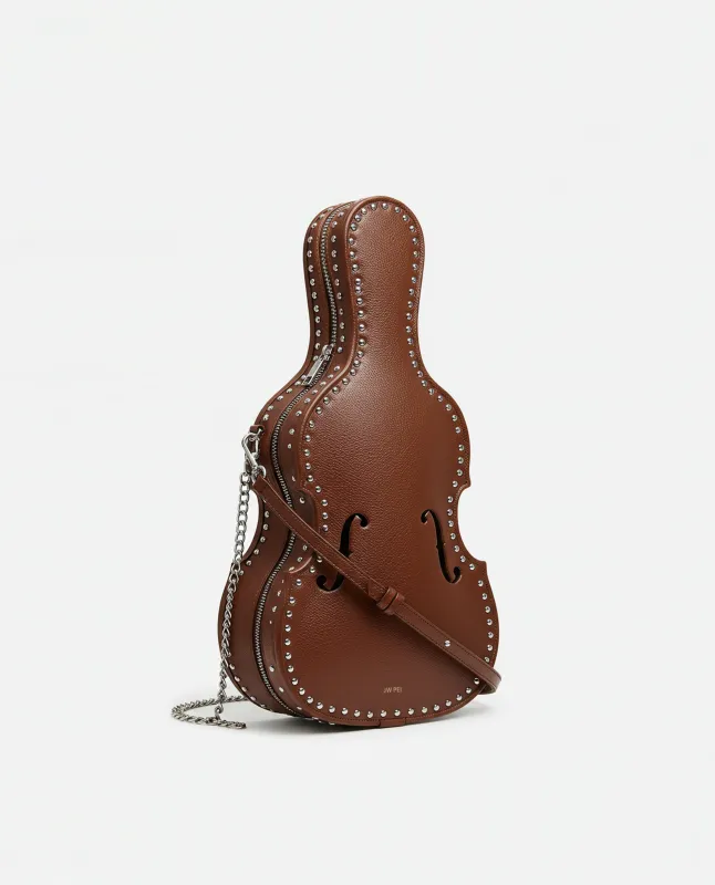 Violin Shaped Crossbody Bag - Brown sold by JW PEI