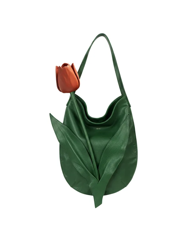 Tulip Leaf Shaped Bag - Green sold by JW PEI
