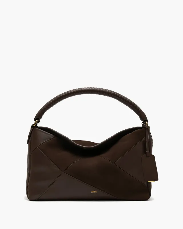 Patchwork Hobo Bag - Brown sold by JW PEI