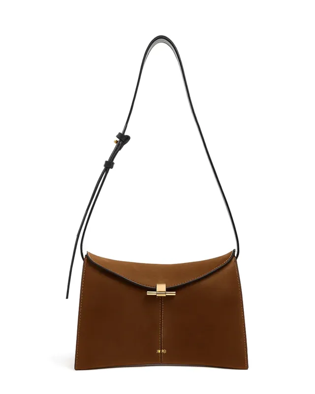 Mia Faux Suede Crossbody Bag - Brown sold by JW PEI