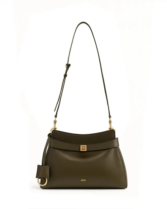 Riley Smooth Crossbody Bag - Olive sold by JW PEI