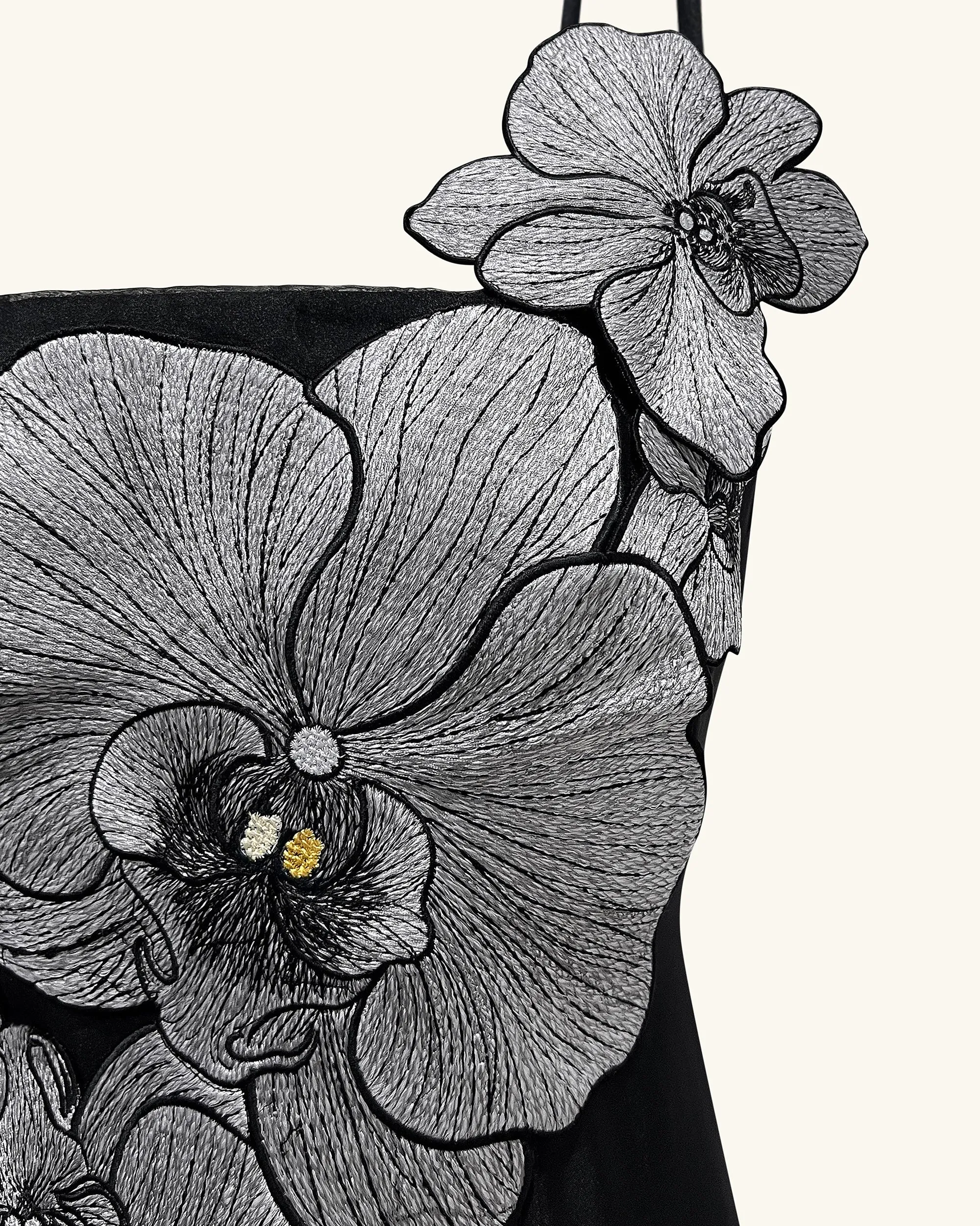 Orchid Appliqué Mini Dress - Black/Silver sold by JW PEI product image thumbnail 5