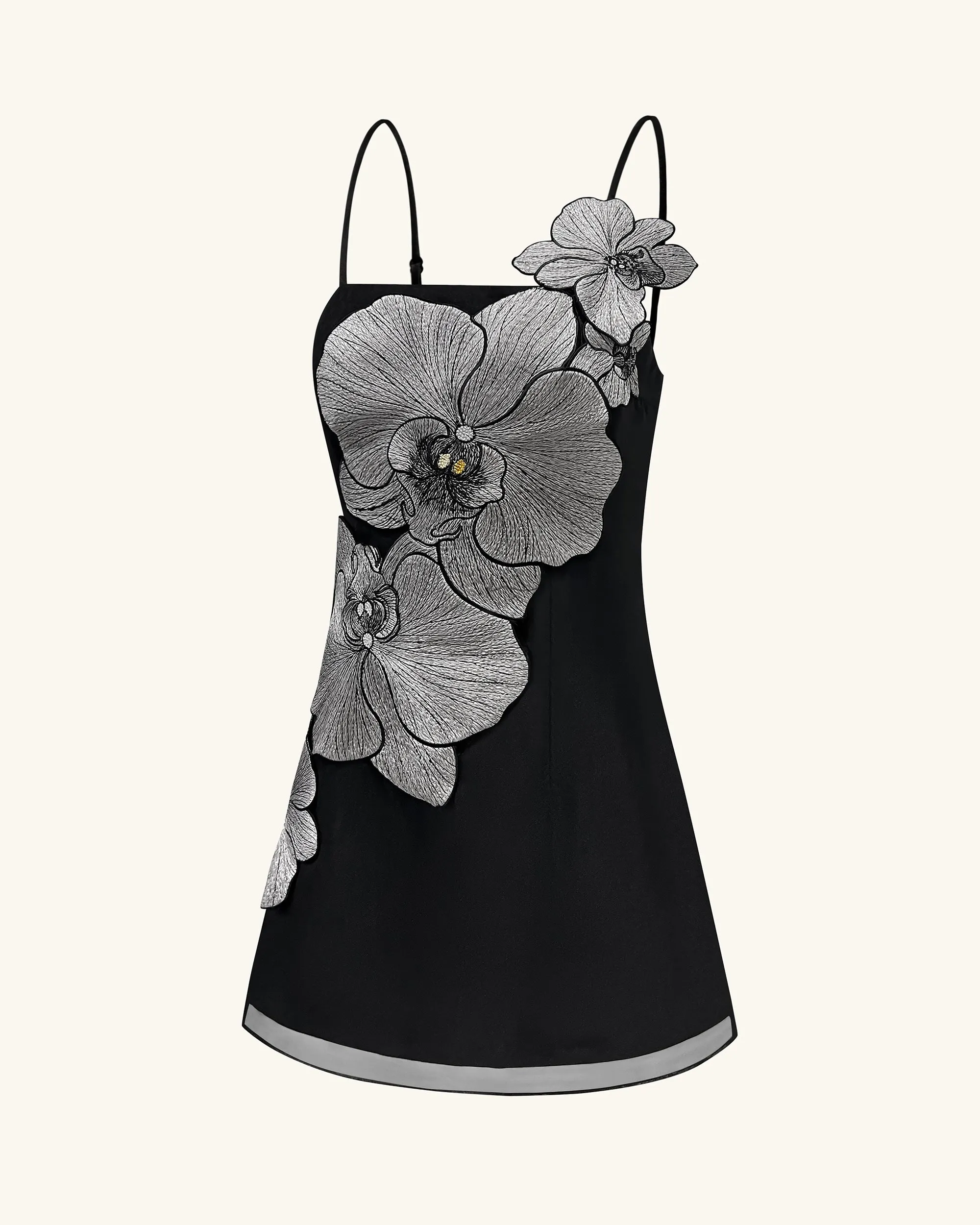 Orchid Appliqué Mini Dress - Black/Silver sold by JW PEI product image thumbnail 3