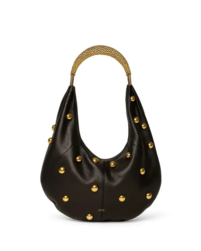 Harper Studded Chain Shoulder Bag - Black sold by JW PEI