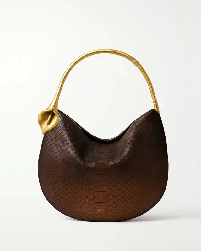 Olivia Sculptural Hobo Bag - Brown sold by JW PEI