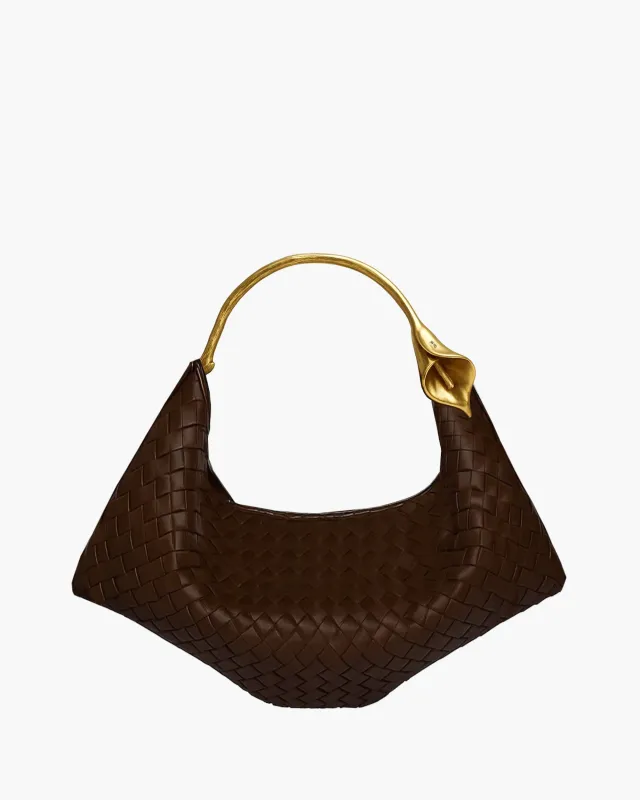 Calla Woven Top Handle Bag - Brown sold by JW PEI