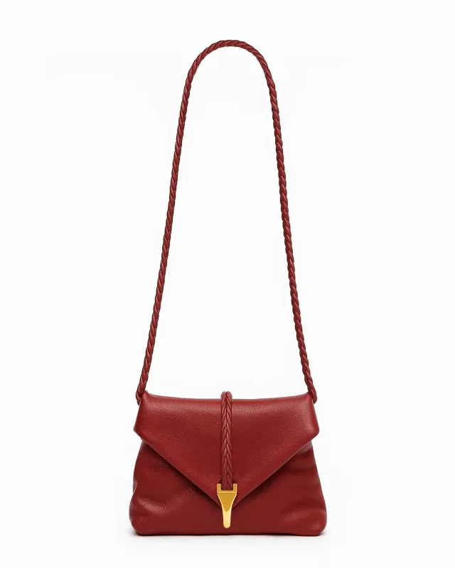 Mila Braided Leather Crossbody Bag - Red sold by JW PEI